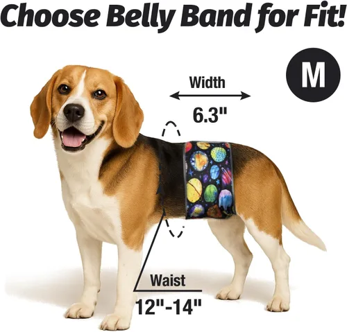 Miniatura 4 de Pet Soft Bandas para el vientre para perros – Pañales lavables para perros machos, reutilizables, paquete de 3 unidades para cachorros