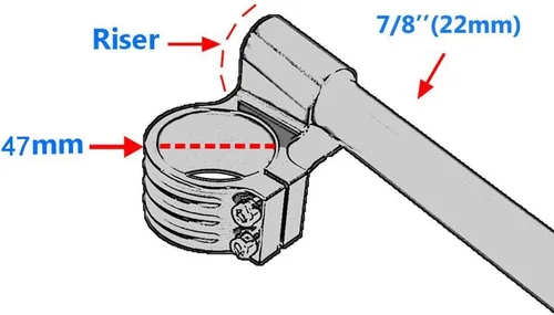 Miniatura 6 de FXCNC Tubo de horquilla de aluminio CNC de 1.850 in, 7/8 pulgadas, clip de tubo de horquilla para manillar, reemplazable, compatible con Universal