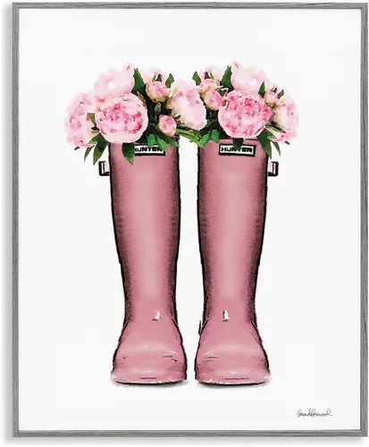 Miniatura 13 de Stupell Industries Ramo floral de rosas azules, lazo glamuroso, diseñado por Amanda Greenwood, arte de pared enmarcado en blanco, 24 x 30 pulgadas