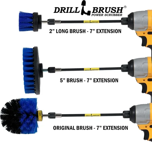 Miniatura 9 de Kit de limpieza de Drill Brush, cepillos con conector para taladro, ideal para limpieza de alfombras, baños, limpieza de lechadas y limpieza de Azul