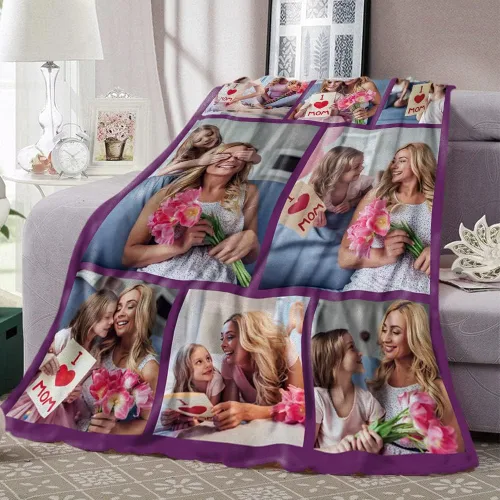 Miniatura 5 de MeMoShe Manta personalizada para el día de la madre, regalos de hija, hijo, manta personalizada con fotos, regalos para mamá, mujeres, regalos