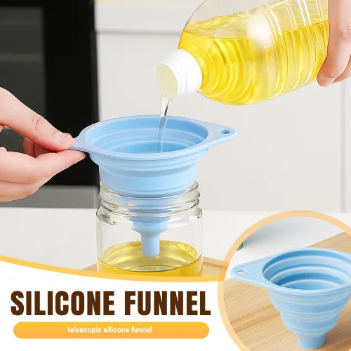 Miniatura 2 de Juego de embudos de cocina, 2025 nuevos embudos pequeños plegables de silicona de grado alimenticio para uso en cocina, embudos de cocina para 6