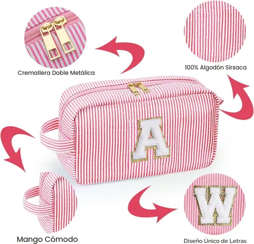 Miniatura 5 de Bolsa de Maquillaje con Inicial YOOLIFE - Regalos de Cumpleaños para Mujeres, Niñas, Mamá, Hija, Amigas, Hermana, Maestra, Regalos de Propuesta
