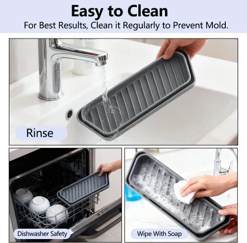 Miniatura 6 de Bandeja de goteo para refrigerador, dispensador de agua para nevera cortable para bandeja de agua, dispensador de silicona de grado alimenticio