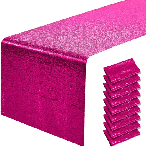 Miniatura 59 de Pufogu - Camino de mesa de lentejuelas brillantes de 12 x 72 pulgadas para fiestas de cumpleaños, decoración de bodas, despedidas de soltera