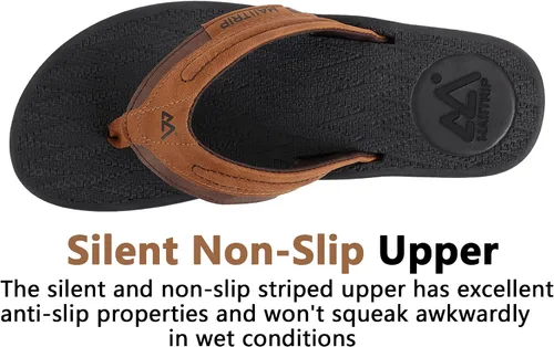 Miniatura 4 de MAIITRIP Sandalias de cuero para hombre, sandalias de playa de verano