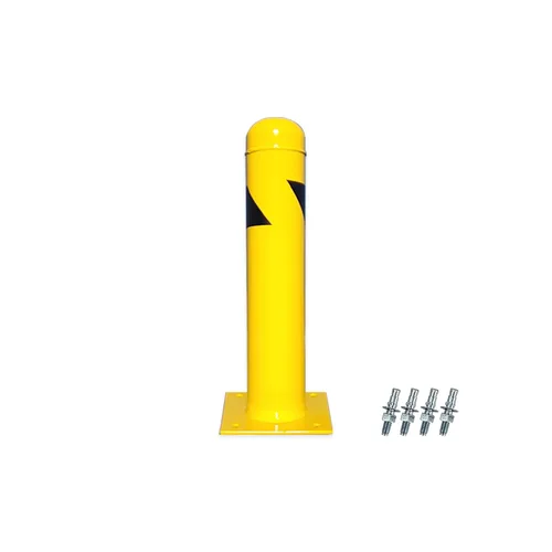 8NET Paquete de 1 bolardo de seguridad de 24 pulgadas de alto x 4.5 pulgadas de profundidad, 12 Ga (0.106 in), base 8 x 8 pulgadas, con 4 pernos de