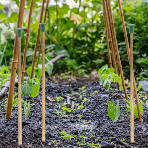 Miniatura 8 de Happyyami 36 tapas de caña de jardín, protectores de plástico flexibles para varillas de soporte de plantas, previenen lesiones y daños, 1.18 x 1.18