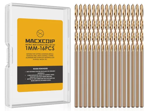 Miniatura 17 de Metric - Juego de 16 brocas de cobalto M35, brocas de cobalto HSS de 0.197 in, para metales endurecidos, acero inoxidable, hierro fundido