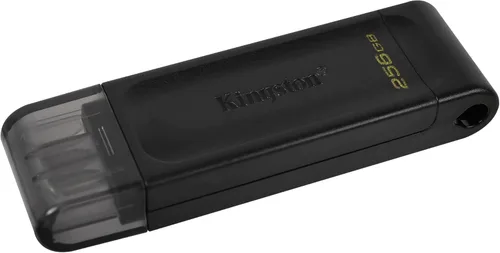 Kingston DataTraveler 70 - Unidad flash USB-C de 256 GB | USB 3.2 Gen 1 | DT70/256GB, negro