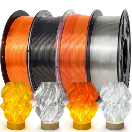 Miniatura 16 de IEMAI Paquete de filamento PETG de 0.069 in, filamento de impresora 3D multicolor translúcido degradado de hasta 23.622 in/s de impresión rápida, 4