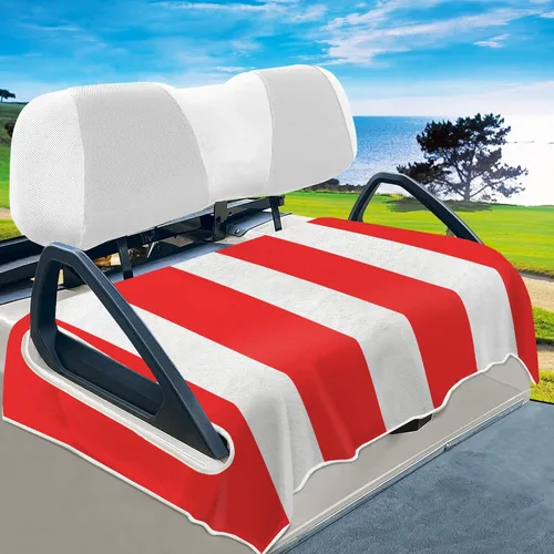 Miniatura 18 de YOKYHOM Fundas de asiento de carrito de golf para carritos de 2 y 4 pasajeros, manta suave de toalla de asiento que protege del calor, el frío