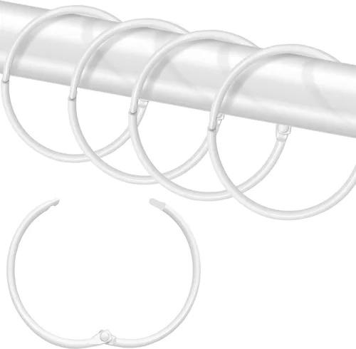 Miniatura 9 de Anillos de ganchos para cortina de ducha, 12 ganchos de ducha de metal inoxidables para cortina de ducha, anillos de ducha redondos para cortina