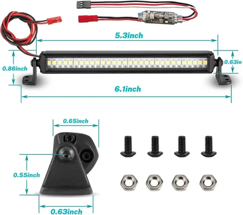 Miniatura 2 de Barra de Luz RC Zhongzhen 30 LED 13.5 cm de Aluminio Accesorios RC para Axial SCX10 Traxxas TRX4 TRX6 Arrma Senton Redcat GEN7 Juego de Luces