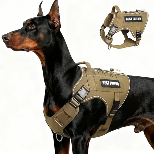 Miniatura 24 de Arnés Táctico para Perros Talla Pequeña, Sin Tirones Chaleco Militar para Perros con Asa, Arnés Reflectante de Servicio Pesado para Mascotas
