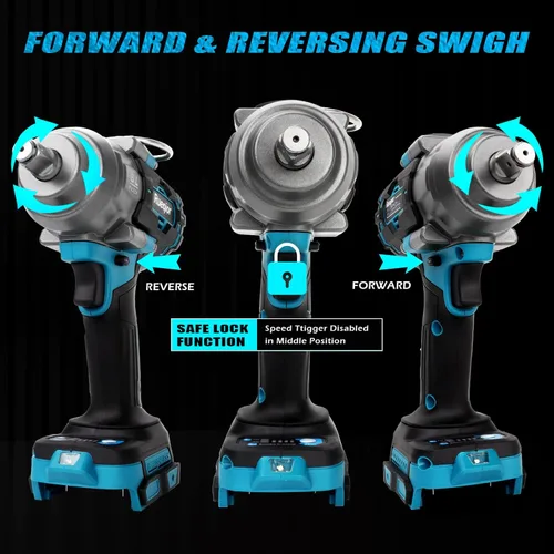 Miniatura 4 de Cordless Impact Wrench 1/2" Compatible with Makita 18V Battery, Impact Wrench 1000FT-LBS(1360N.m) High Torque Brushless Electric Impact Power Impact