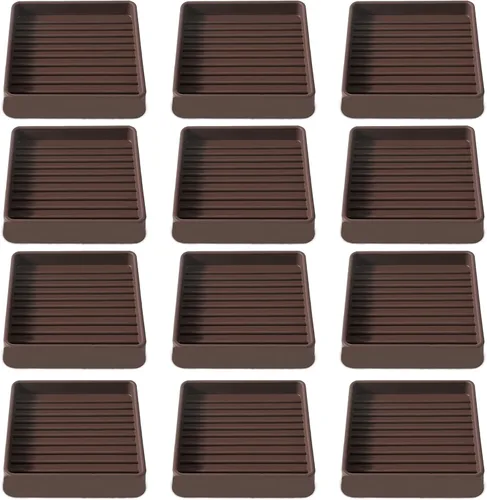 Miniatura 9 de Copas cuadradas de goma para muebles de 3 x 3, almohadillas antideslizantes para muebles, tapones de cama con agarre, protegen cualquier suelo