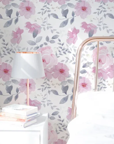 Miniatura 2 de Cohoo Home Papel de contacto floral para despegar y pegar, papel de contacto rosa con flores florales para gabinete, autoadhesivo, extraíble, papel