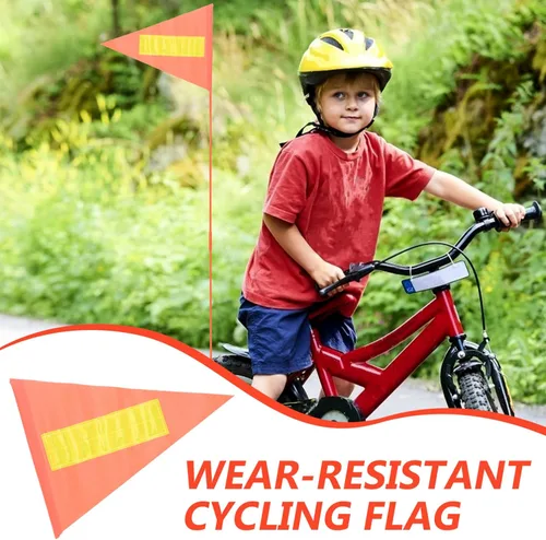 Miniatura 2 de Operitacx Bandera reflectante de seguridad para bicicleta de 11 x 8 pulgadas, bandera de advertencia de alta visibilidad para ciclismo al aire
