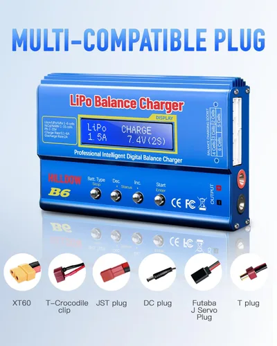 Miniatura 6 de Cargador de Batería B6 80W Mini Lipo Cargador/Descargador de Equilibrio con Fuente de Alimentación para Batería LiPo/Li-ion/Life(1-6s) NiMH/NiCd