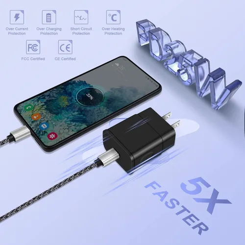 Miniatura 5 de Cargador rápido tipo C de 25 W USB C para Moto Razr 2024 2025 2026, Razr 70 Ultra/70+, Edge 60 Stylus/Moto G Play 2026 2024/G Power/G Stylus/G