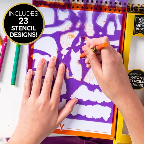 Miniatura 4 de Horizon Group USA 210933 - Cuaderno de bocetos de moda Rainbow High Scratch 'n Style, arte para rascar, libro para colorear, incluye plantillas
