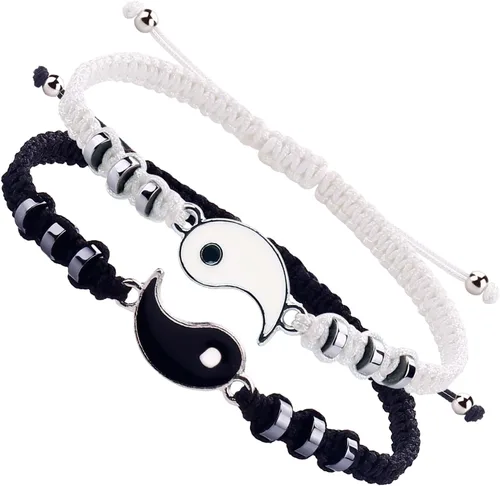 Miniatura 13 de Pulseras para parejas de mejores amigas, pulseras para 2 personas a juego con Yin Yang para él y ella, joyería para mejor amiga, amistad, relación