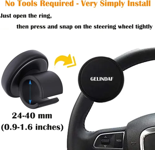 Miniatura 4 de Pomo de Volante para Coche, Girador de Volante Suave con Rodamiento, Pomo Universal de Silicona para Volante de Vehículo, Bola Giradora de Volante