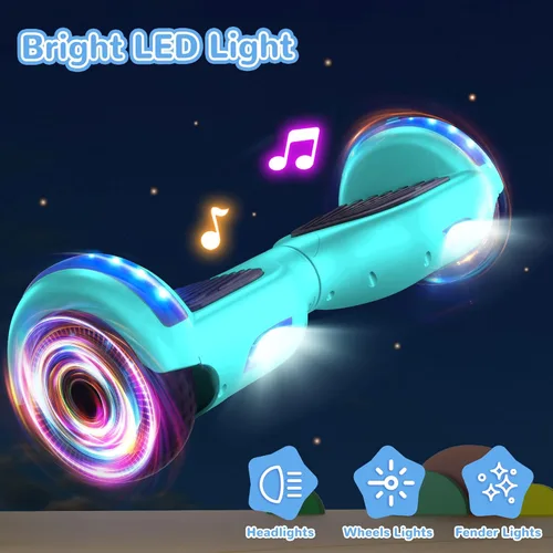 Miniatura 4 de SISIGAD Scooter, 6.5" Flash Wheels & Corlorful LED Lights, All for Girls Boys Kids Ages 6+ D-green