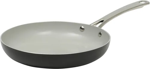 Sur La Table Kitchen Essentials Potluck Porch Sartén para Freír Profunda de 12 Pulgadas Sartén de Aluminio Libre de PFA Utensilios de Cocina de Negro