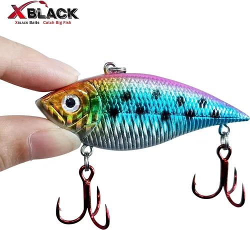 Miniatura 6 de XBLACK Juego de señuelos de pesca Minnow Crankbaits Lápiz articulado Popper VIB Señuelos de pesca Kit de 5 piezas para trucha lubina en agua salada