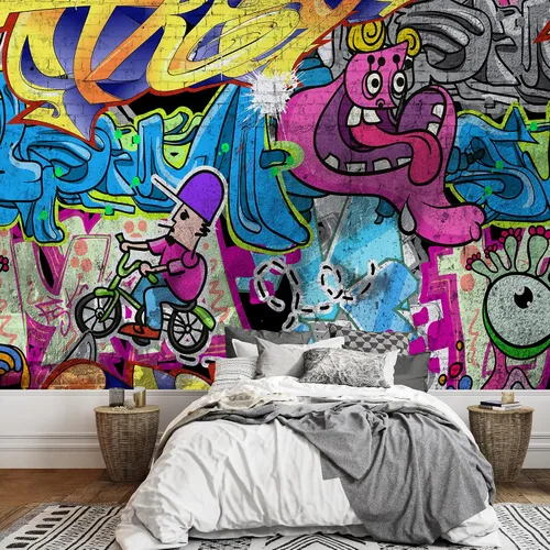 Miniatura 14 de wall26 - Patrón urbano de graffiti vectorial - Decoración de pared de arte en lienzo - 100x144 pulgadas Obra de arte - Ca96