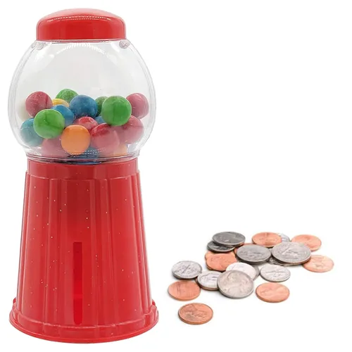 Miniatura 4 de Paquete de 2 mini máquina de chicles de 5 pulgadas sin dispensador de goma de mascar de plástico para caramelo, máquina expendedora de caramelos