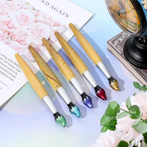 Miniatura 5 de Outus Bolígrafos de pincel de bambú con forma de pincel retráctil, novedosos, regalos de agradecimiento para profesores de arte, suministros