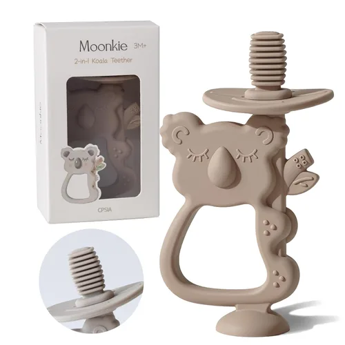 Miniatura 17 de Moonkie Juguete de dentición, seguro y fácil de sostener, mordedores relajantes de silicona sin BPA, evita que se chupen los dedos, mejor para bebés