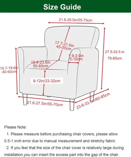 Miniatura 2 de CRFATOP - Funda elástica para sillón de mediados de siglo moderno de 1 pieza, fundas de silla de acento de jacquard con brazos, fundas de silla