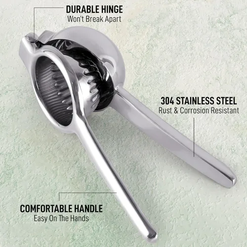 Miniatura 5 de Zulay - Exprimidor de limón extra grande de acero inoxidable, fácil de apretar y resistente, exprimidor de limón, exprimidor ergonómico de cítricos