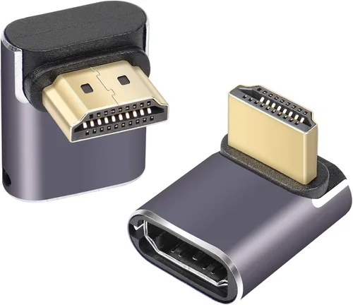 Miniatura 9 de Adaptador HDTV de 8K y 60Hz de 90 grados de ángulo descendente macho a hembra, conector HDTV 2.1UHD de 48 Gbps, extensor 3D, compatible con HDR, PC