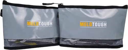 MELOTOUGH Material impermeable 12 pulgadas bolsa de herramientas con cremallera 2 unidades, bolsa de herramientas multiusos para herramientas Gris 2