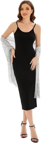 Miniatura 3 de Chales metálicos brillantes y envolturas con hebilla, para vestidos de noche, fiestas, bodas, novias, damas de honor