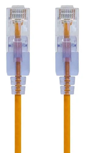 Monoprice Cat6A - Cable de conexión Ethernet 1 pie amarillo 10-Pk UTP 30AWG 10G alambre de cobre puro desnudo sin enganches RJ45 Serie SlimRun