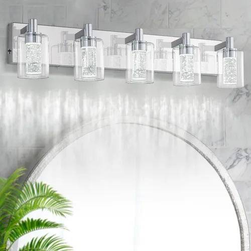 Miniatura 9 de SineRise - Luz de tocador con 3 modos de color (3000K/4000K/6000K), lámpara de baño LED con protección ocular, lámpara de pared moderna regulable