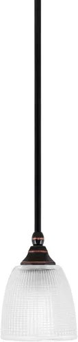 Miniatura 57 de Toltec Lighting Tallo Colgado Mini colgante, acabado de cobre negro, 3.5" cuadrado humo burbuja vidrio