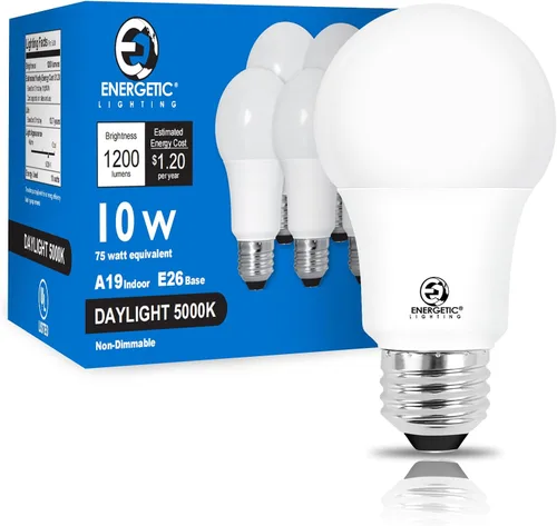 Miniatura 10 de E ENERGETIC LIGHTING - Bombillas LED de 75 vatios, luz blanca suave, 2700 K, 1200 lúmenes, súper brillantes, no regulables, bombilla LED A19, base