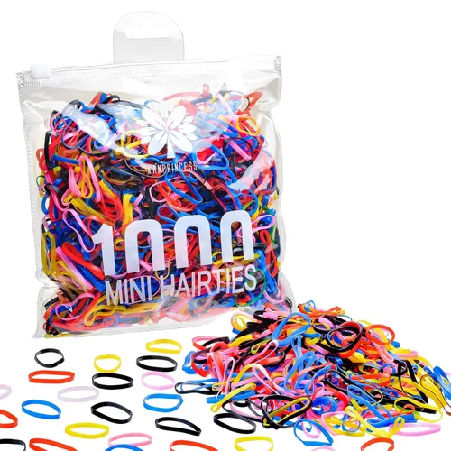 Miniatura 9 de KANPRINCESS 1000 bandas de goma para el cabello (negro)