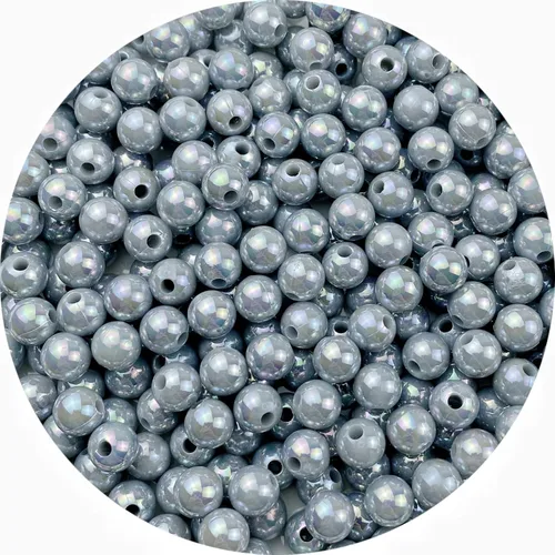 300 cuentas de perlas para manualidades de 0.315 pulgadas (0.315 in), cuentas redondas sueltas de perlas para collares, pulseras, aretes, Gris Claro