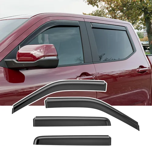 Xipoo Deflector de lluvia compatible con Ford F150 SuperCrew 15-25 Raptor F250 F350 F450 F550 Repuesto para accesorios 15-25 F-150