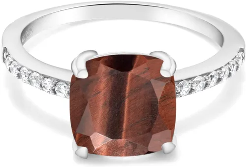 Miniatura 106 de Gem Stone King Anillo de compromiso de plata de ley 925 con piedra preciosa de corte cojín de 0.315 in Anillo de compromiso de aniversario de boda