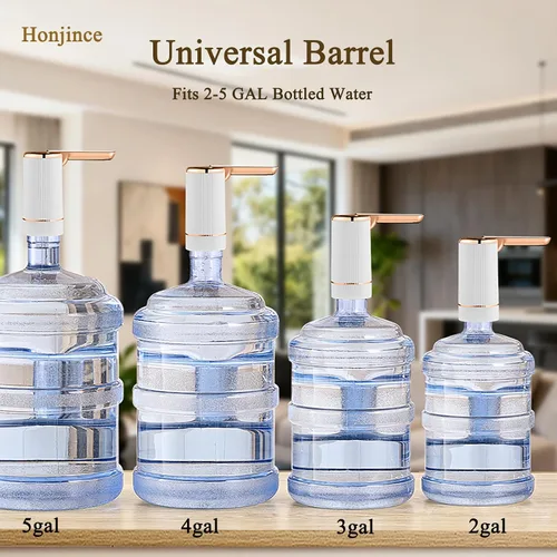 Miniatura 5 de Dispensador de agua eléctrico plegable para jarra de 5 galones, carga USB, 3 modos con interruptor de apagado automático, portátil para el hogar, al
