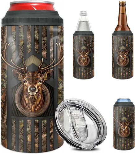 Miniatura 9 de winorax Vaso de béisbol 4 en 1, enfriador de latas de béisbol de acero inoxidable, vasos aislados para café, taza de viaje con tapa, vasos de regalo